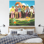 Retro-Cowgirls - Surreale Collage Leinwanddruck (Insitu (Schlafzimmer))