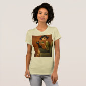 Retro Cozy Morning Black Cat Aesthetic Tee (Vorne ganz)