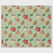 Retro Cozy Weihnachten Geschenkpapier (Flach)