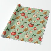 Retro Cozy Weihnachten Geschenkpapier (Ungerollt)