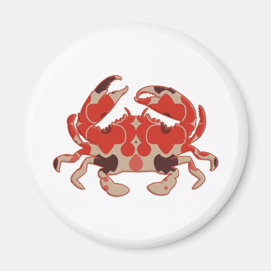 Retro Crab Silhouette geformt Magnet (Vorne)