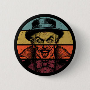 Retro Craed Face Illusionist Button