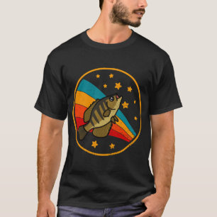 Retro Crappie im Weltraum-Angelsport und Angeln F T-Shirt