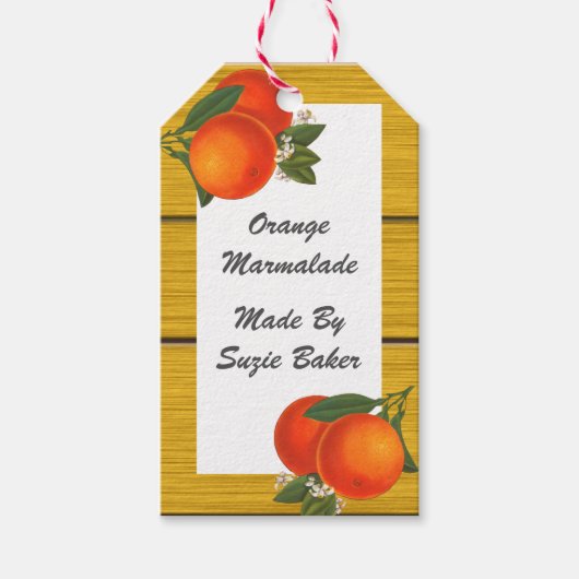 Retro Crate Orange Custom Canning oder Geschenk Ta Geschenkanhänger (Vorderseite)