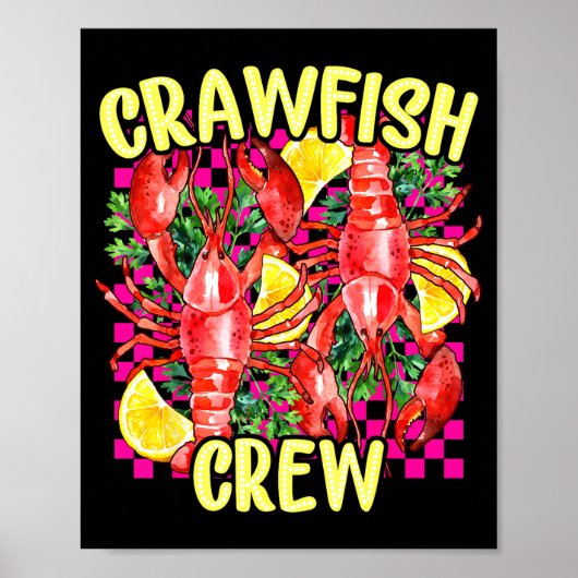 Retro Crawfish Crew Cajun Boil Season For Men Wome Poster (Vorne)