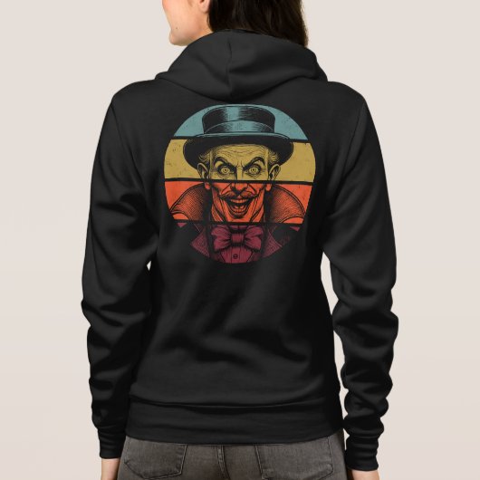 Retro Crazy Face Illusionist Front & Back Hoodie (Rückseite)