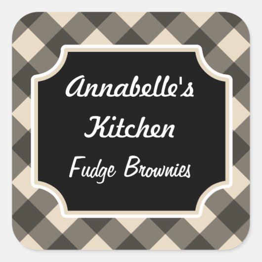 Retro Cream Black Kitchen Stickers (Vorderseite)