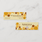 Retro Cream Bubbles MiniBusiness Card Mini Visitenkarte (Vorne/Hinten)
