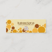 Retro Cream Bubbles MiniBusiness Card Mini Visitenkarte (Rückseite)