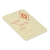 Retro Cream & Burnt Orange Geometric Modern Magnet (Rechte Seite)