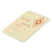 Retro Cream & Burnt Orange Geometric Modern Magnet (Linke Seite)