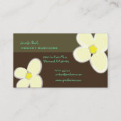 RETRO CREAM PLUMERIAS/DICKE HINTERGRUND VISITENKARTE (Rückseite)