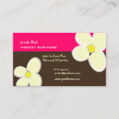 RETRO CREAM PLUMERIAS/DICKE HINTERGRUND VISITENKARTE (Rückseite)