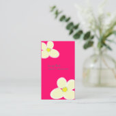 RETRO CREAM PLUMERIAS/DICKE HINTERGRUND VISITENKARTE (Stehend Vorderseite)