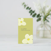 RETRO CREAM PLUMERIAS/DICKE HINTERGRUND VISITENKARTE (Stehend Vorderseite)