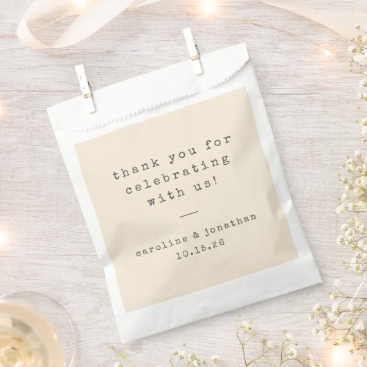 Retro Cream Schreibmaschine Custom Wedding Vielen Geschenktütchen (Ausgeschnitten)