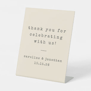 Retro Cream Schreibmaschine Custom Wedding Vielen  Sockelschild