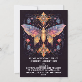 Retro Creative Butterfly Art Geburtstagsparty Einladung
