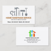 Retro Creative Handyman Tools Motif Builder Visitenkarte (Vorne/Hinten)