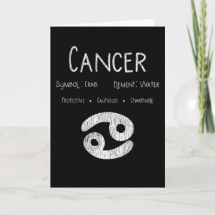 Retro-Crebs-Zodiak-Zeichen-Geschenk für Astrologie Karte
