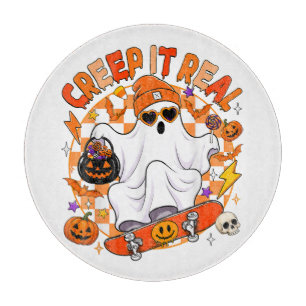Retro Creep It Real Halloween Boo Geist Skateboard Schneidebrett
