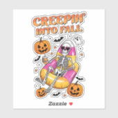 Retro Creepin in HerbstHalloween Aufkleber (Blatt)