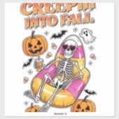 Retro Creepin in HerbstHalloween Aufkleber (Blatt)