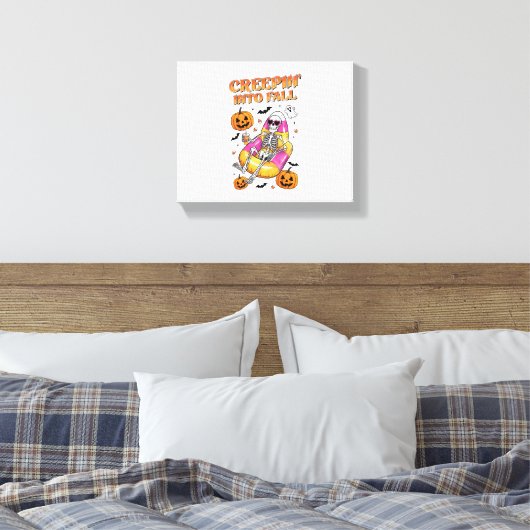 Retro Creepin in HerbstHalloween Leinwanddruck (Insitu (Schlafzimmer))