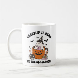 Retro Creepin" It Real Teacher Halloween Kaffeetasse