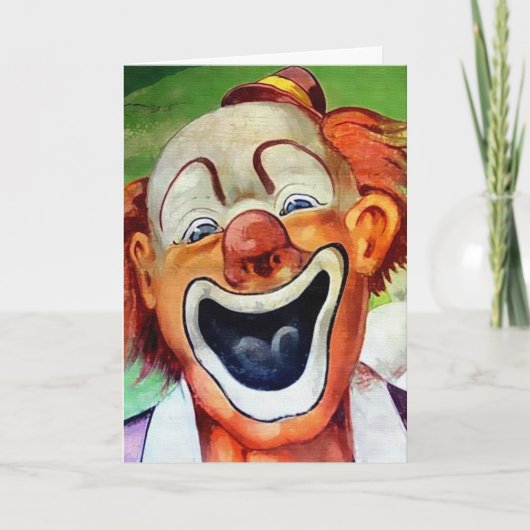 Retro Creepy Clown Geburtstagkarte Feiertagskarte (Vorderseite)