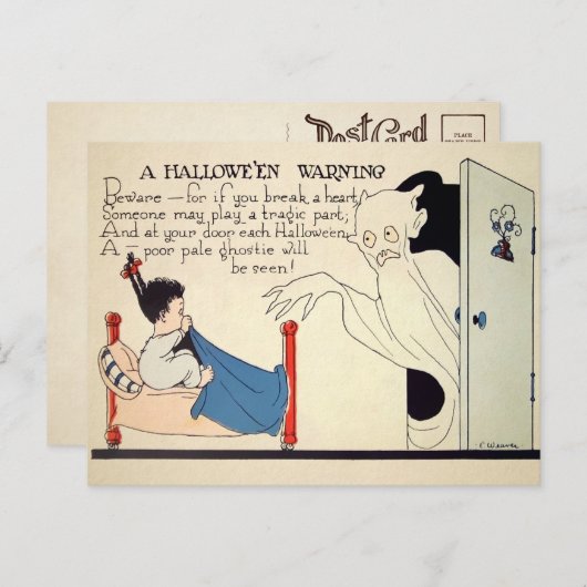 Retro Creepy Halloween Warenkorb Postkarte (Vorne/Hinten)