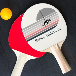 Retro Creepy mit Name Tischtennis Schläger