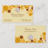 Retro Creme Bubbles Business Card Visitenkarte (Vorne/Hinten)