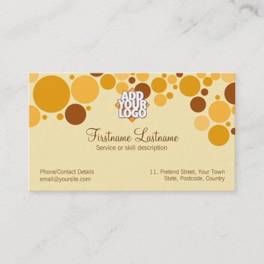 Retro Creme Bubbles Business Card Visitenkarte (Vorderseite)
