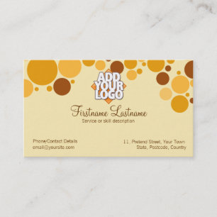 Retro Creme Bubbles Business Card Visitenkarte