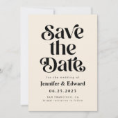 Retro-Creme-Hochzeit speichert das Datum Save The Date (Vorderseite)