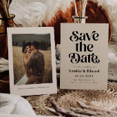 Retro-Creme-Hochzeit speichert das Datum Save The Date
