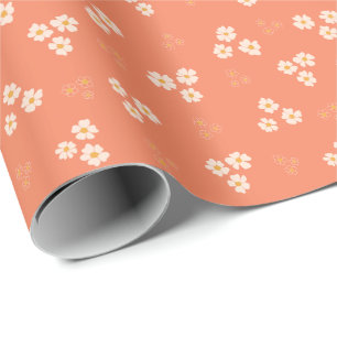 Retro-Creme- und Gold-Gänseblümchen Geschenkpapier