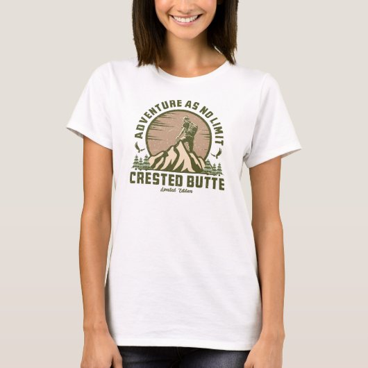 Retro Crested Butte Wanderung Sunset T - Shirt (Vorderseite)