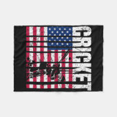 Retro Cricket American Flag Design  Fleecedecke (Vorderseite (Horizontal))