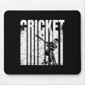 Retro Cricket Player Tter Design Mousepad (Vorne)