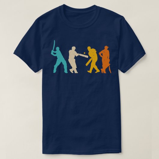Retro Cricket Player Vintag Cricketspielerprogramm T-Shirt (Design vorne)