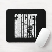 Retro Cricket-Spieler Tter Design Mousepad (Mit Mouse)
