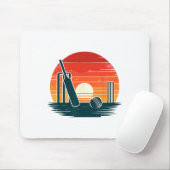 Retro Cricket T Cricketspieler Tsman Bowler  Mousepad (Mit Mouse)