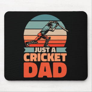 Retro Cricket Vater - Vintage Cricketspieler nur e Mousepad