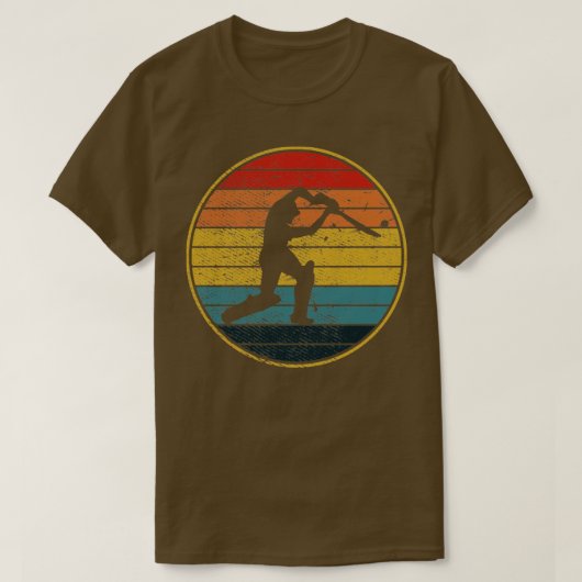 Retro Cricket Vintag Cricket Player T-Shirt (Design vorne)