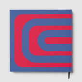 Retro Crimson & Blue Gästebuch - Anpassbar (Rückseite)