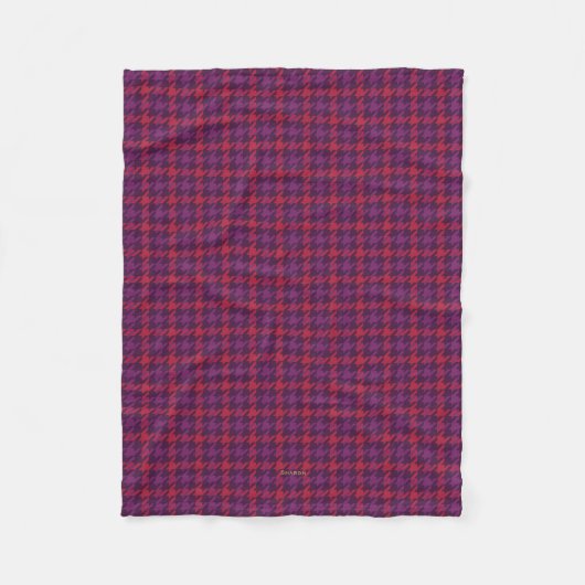 Retro-Crimson-lila Hahnentrittmuster kariertes Mus Fleecedecke (Vorderseite)