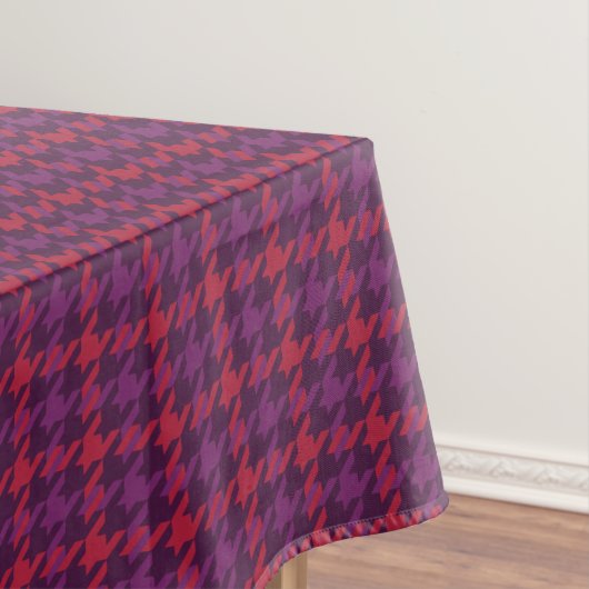 Retro-Crimson-lila Hahnentrittmuster kariertes Mus Tischdecke (Beispiel)