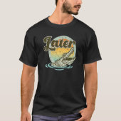 Retro Crocodile Später nehmen Sunset Nature Lazy C T-Shirt (Vorderseite)
